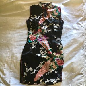 Key Hole Mini Floral Dress